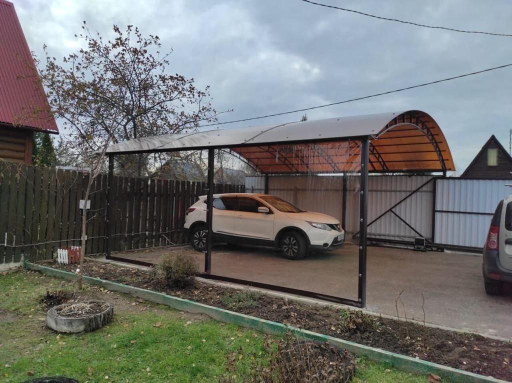 Прозрачные шторы ПВХ для навеса под автомобиль в посёлке Новодрожжино